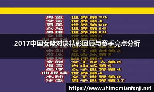 2017中国女篮对决精彩回顾与赛季亮点分析